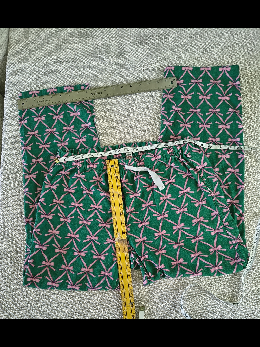 J. Crew Green and Pink Printed Pajama Pants - Picture 7 of 10